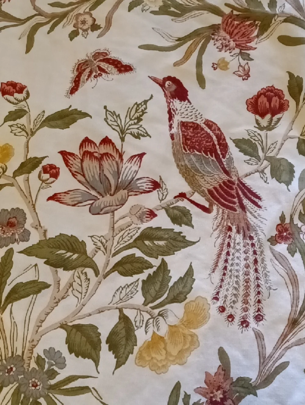 Pottery Barn Jerri Bird & Floral Full Queen Cotton Linen Duvet Cover